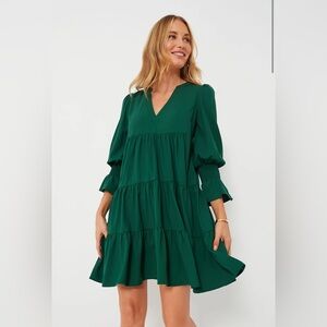 Tuckernuck Pomander Place Kenzo Hunter Green Crepe Dress size S
